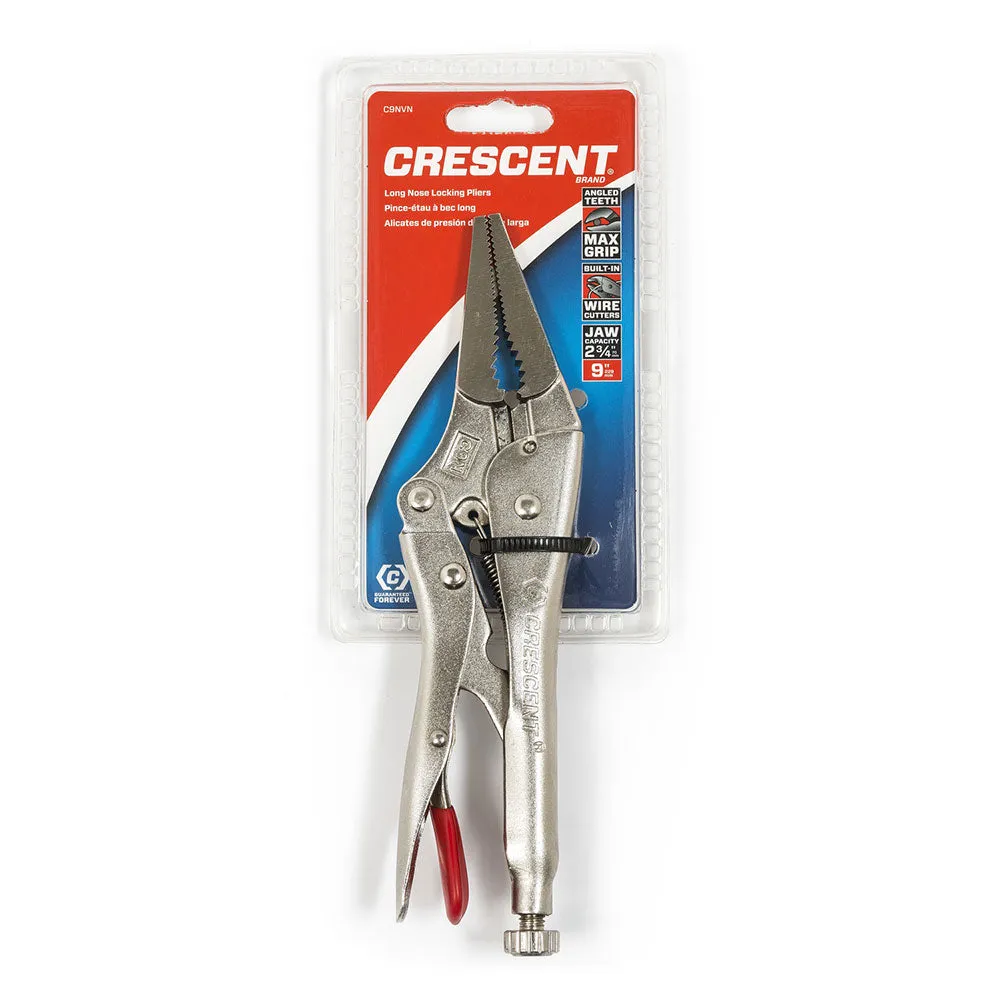 Crescent C9NVN 9" Long Nose Locking Pliers with Wire Cutter