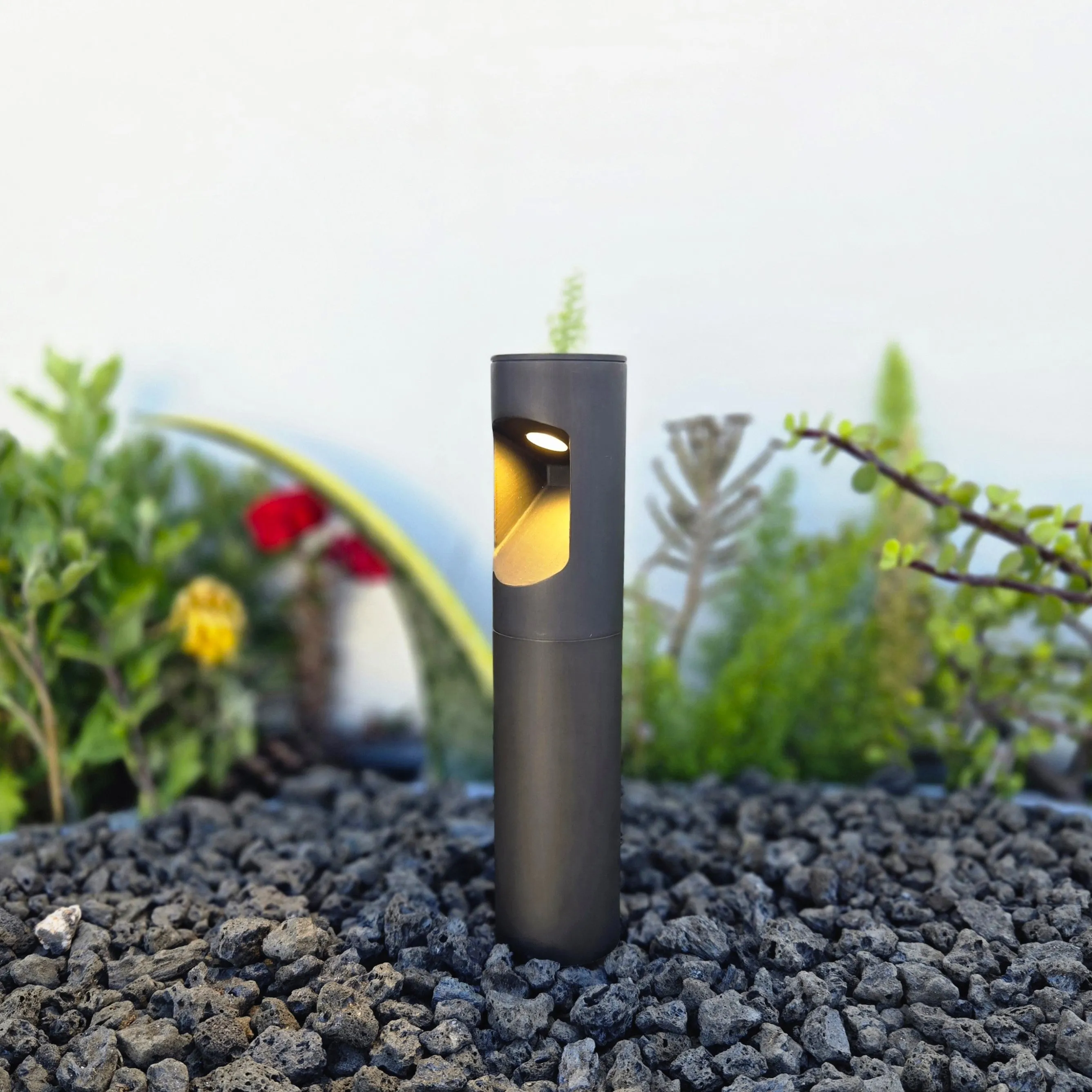 Cybelle Cast Brass Bollard Contemporary Hybrid Pathway Light Natural bronze