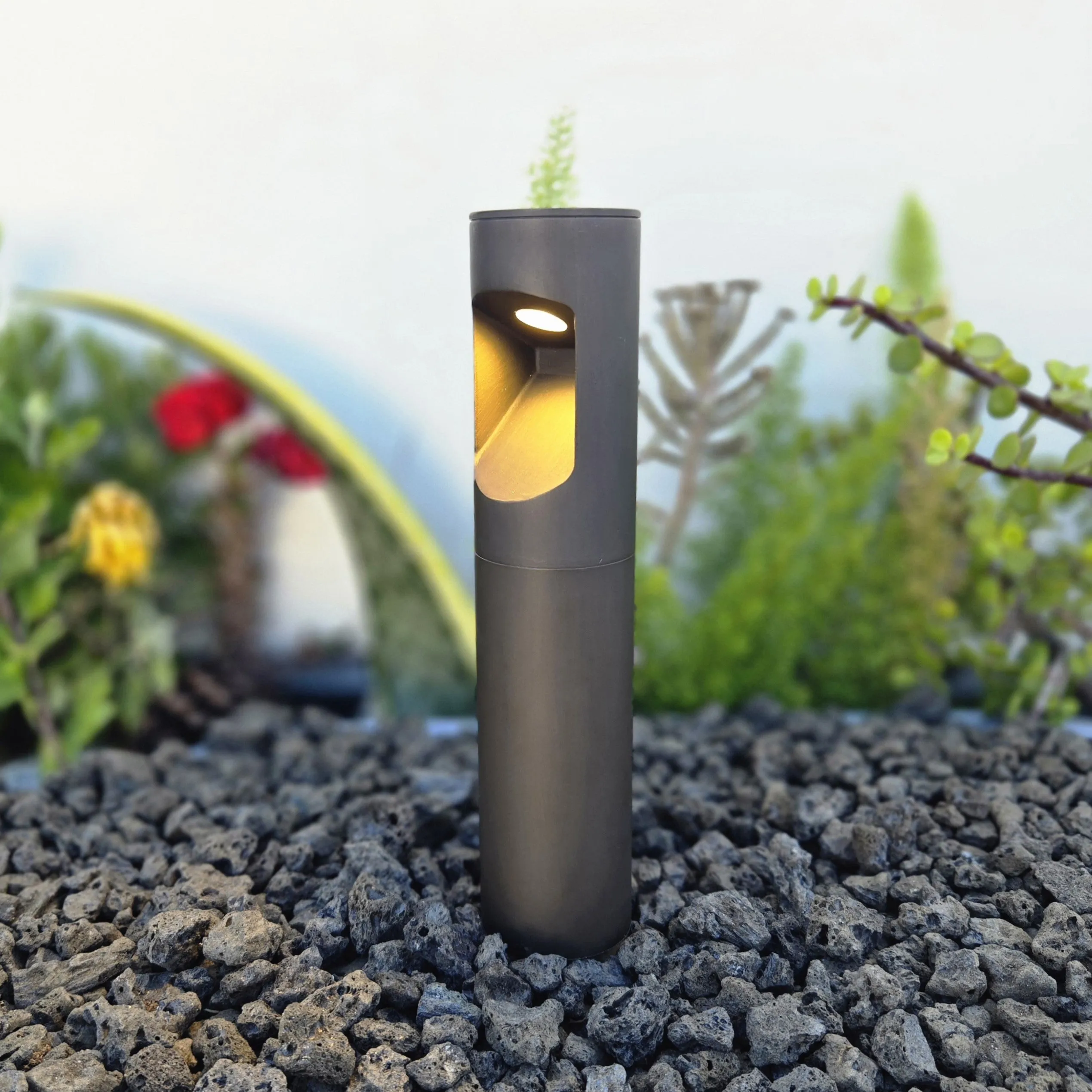 Cybelle Cast Brass Bollard Contemporary Hybrid Pathway Light Natural bronze