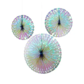 Decedant Decs Iridescent Fan Decorations