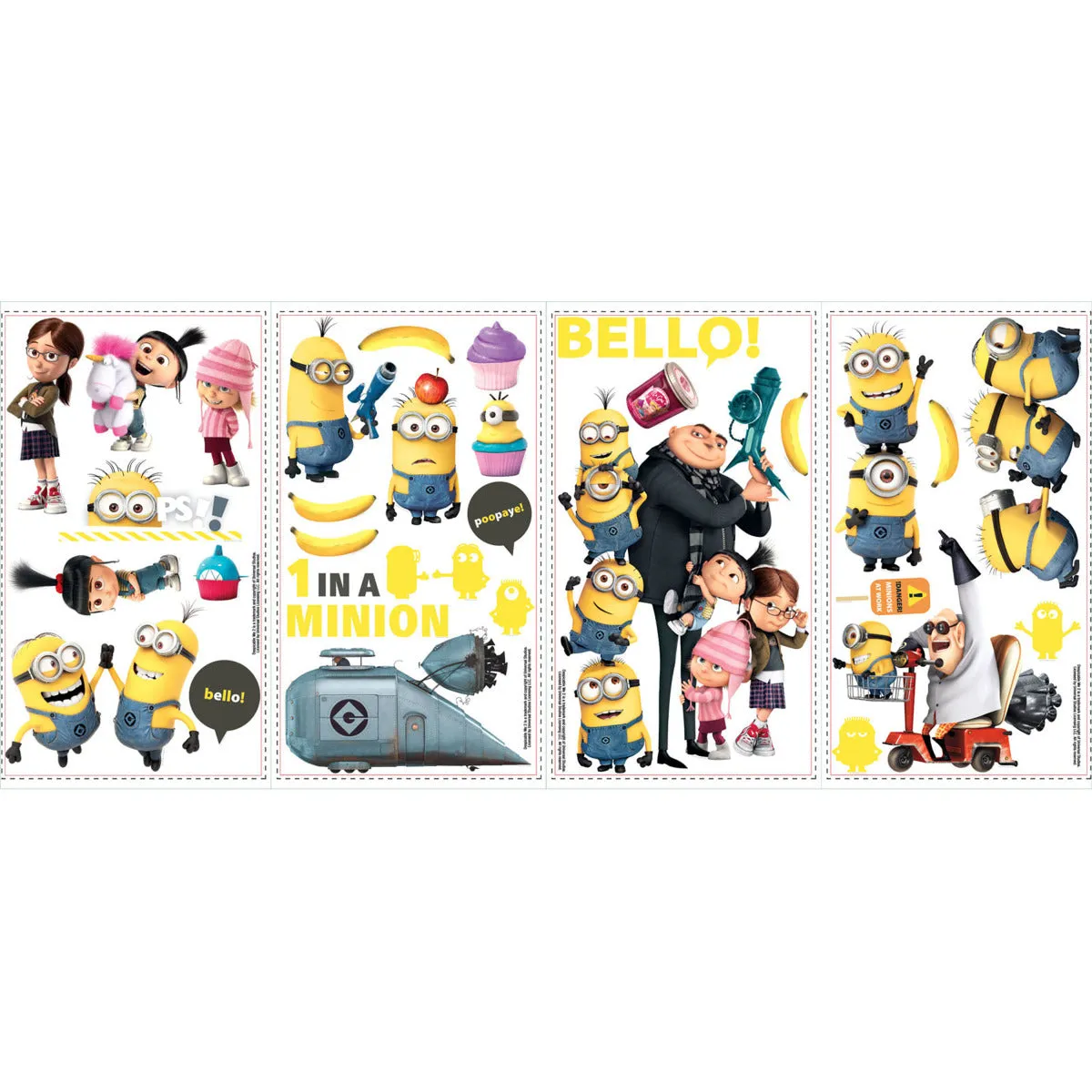 DESPICABLE ME 2 PEEL AND STICK WALL DECALS