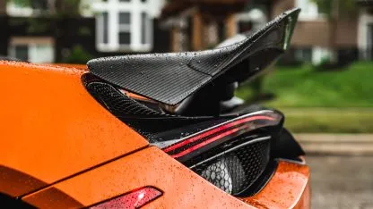 DMC McLaren 720s Rear Wing Trunk Lip Spoiler   Base Deck Lid P1 Style fits the OEM Coupe & Spider in Forged Carbon Fiber