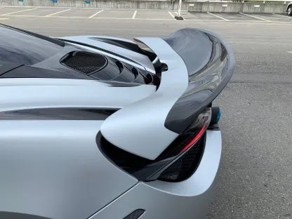 DMC McLaren 720s Rear Wing Trunk Lip Spoiler   Base Deck Lid P1 Style fits the OEM Coupe & Spider in Forged Carbon Fiber