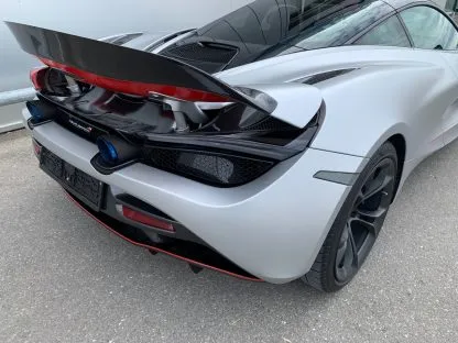 DMC McLaren 720s Rear Wing Trunk Lip Spoiler   Base Deck Lid P1 Style fits the OEM Coupe & Spider in Forged Carbon Fiber