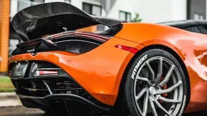 DMC McLaren 720s Rear Wing Trunk Lip Spoiler   Base Deck Lid P1 Style fits the OEM Coupe & Spider in Forged Carbon Fiber