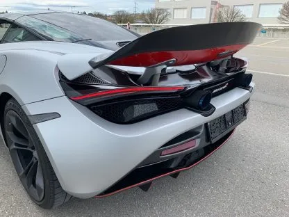 DMC McLaren 720s Rear Wing Trunk Lip Spoiler   Base Deck Lid P1 Style fits the OEM Coupe & Spider in Forged Carbon Fiber