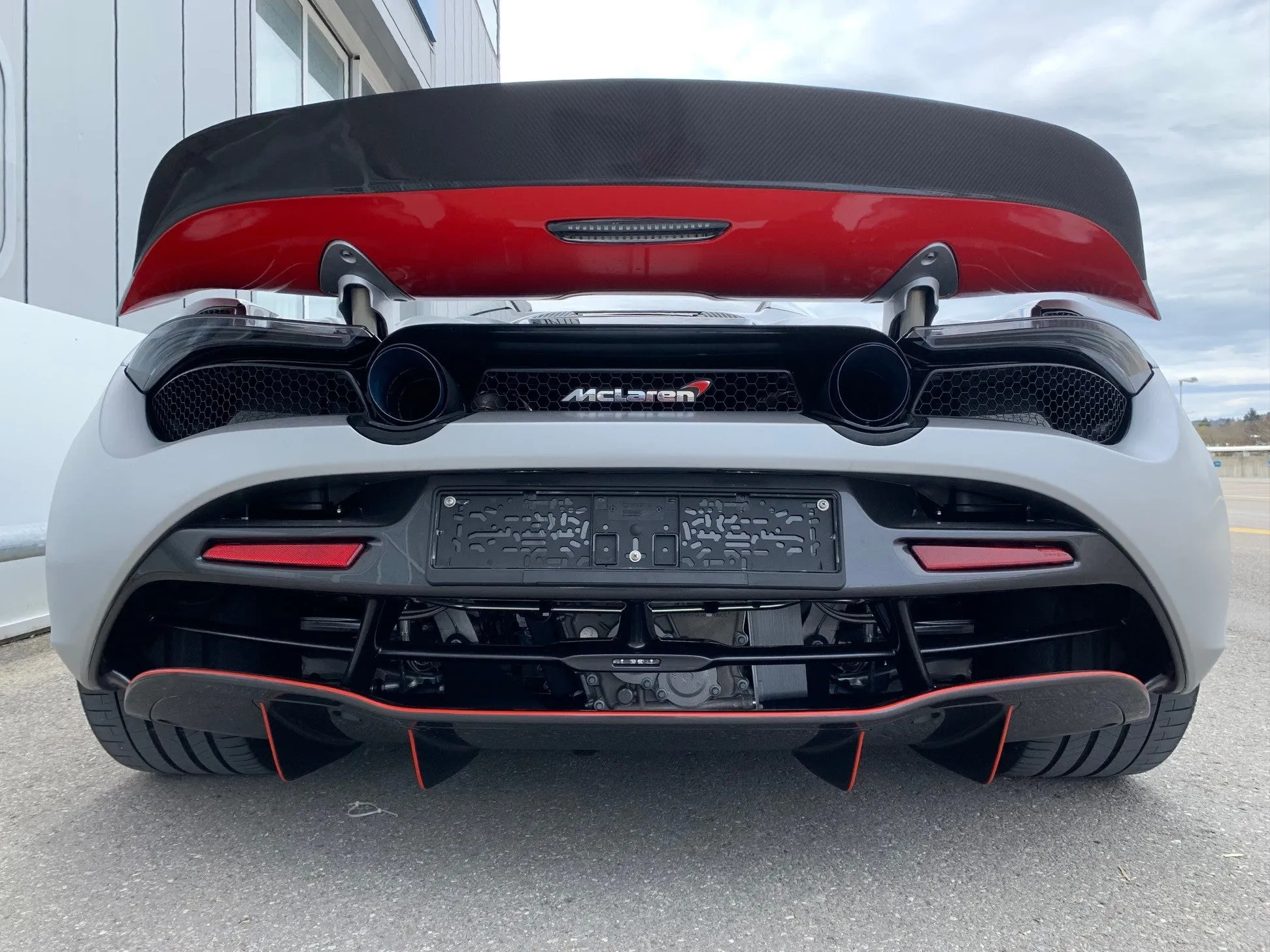 DMC McLaren 720s Rear Wing Trunk Lip Spoiler   Base Deck Lid P1 Style fits the OEM Coupe & Spider in Forged Carbon Fiber