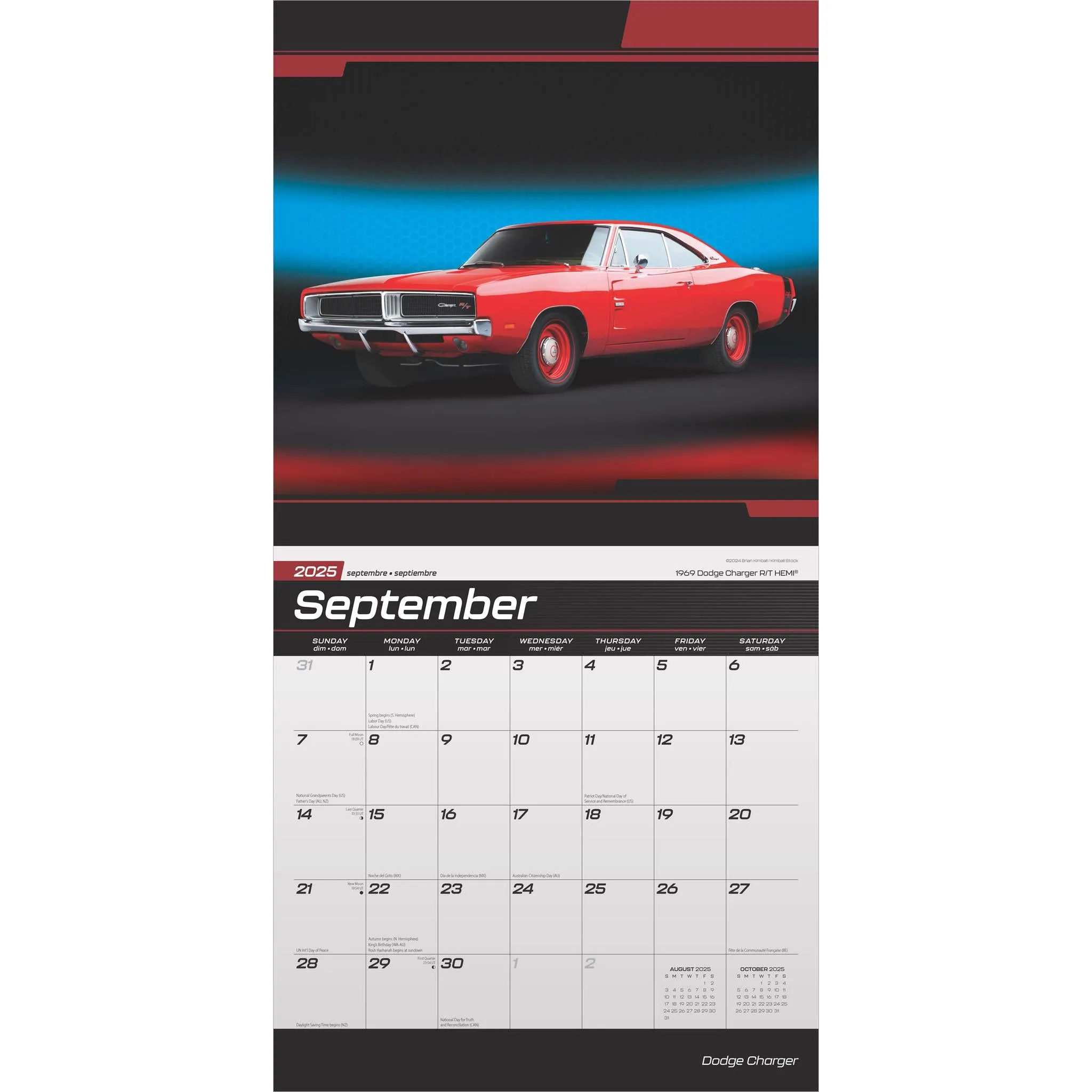 Dodge Charger Wall 2025 Calendar