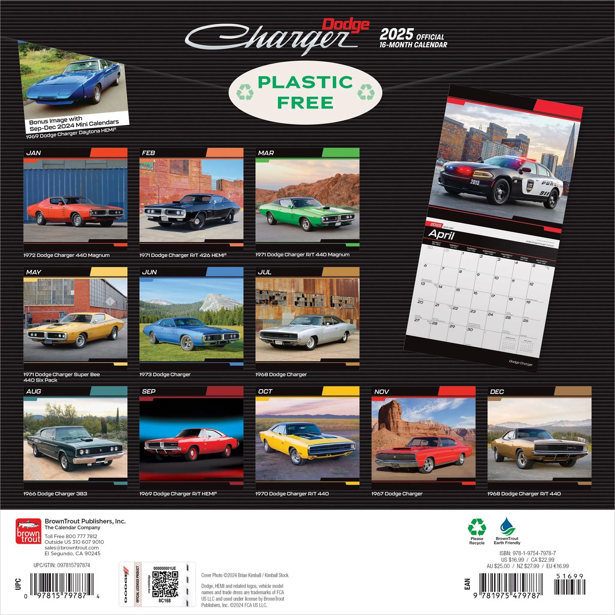 Dodge Charger Wall 2025 Calendar