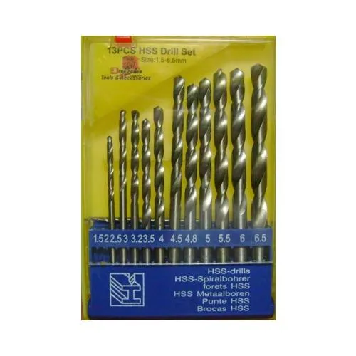 Drill Bits 13Pcs HSS Twist Drills High Speed Steel Bits