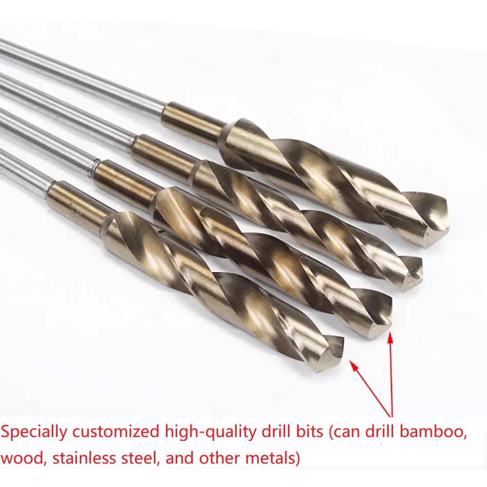 Drill Dia.1.4-2.2cm  L60-100cm metal connecting rod for removing inner bamboo knots : essential tools for shakuhachi, flutes