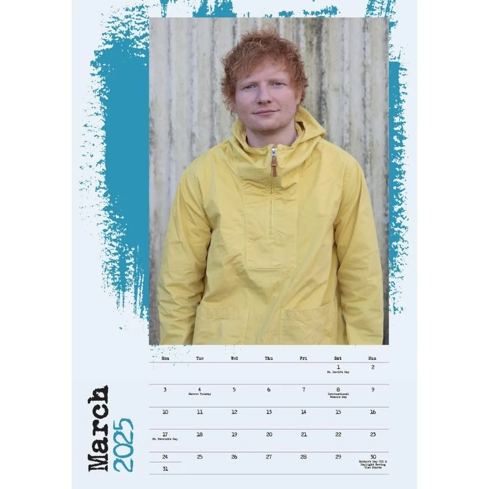 Ed Sheeran A3 Calendar 2025 - Official Licensed Merchandise