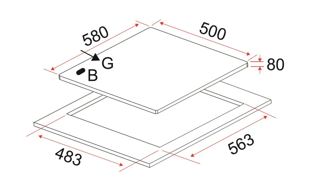 EF HB FG 4060 TN VSB Built-in Hob HBFG4060TNVSB