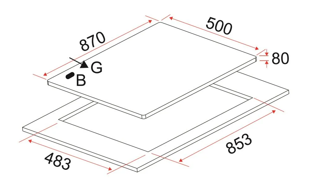 EF HB FG 4090 TN VSB Built-in Hob HBFG4090TNVSB