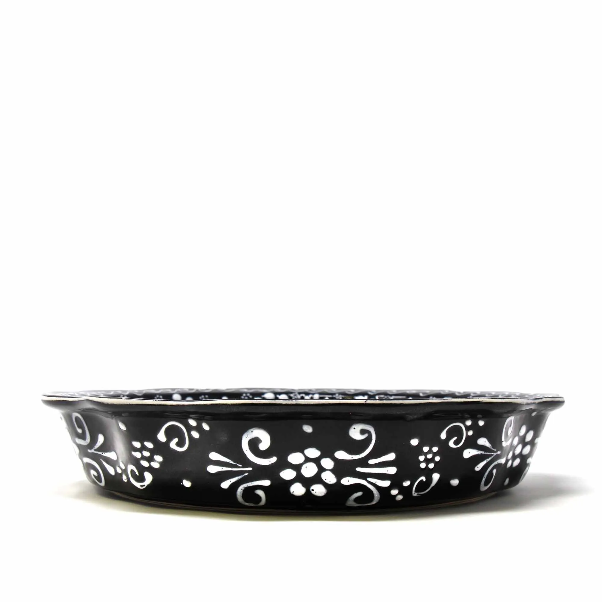 Encantada Handmade Pottery Serving Dish Black & White