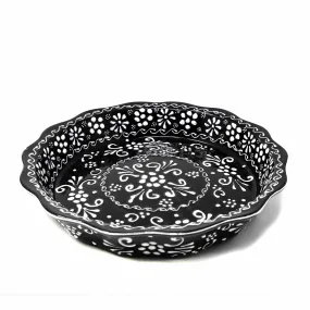 Encantada Handmade Pottery Serving Dish Black & White