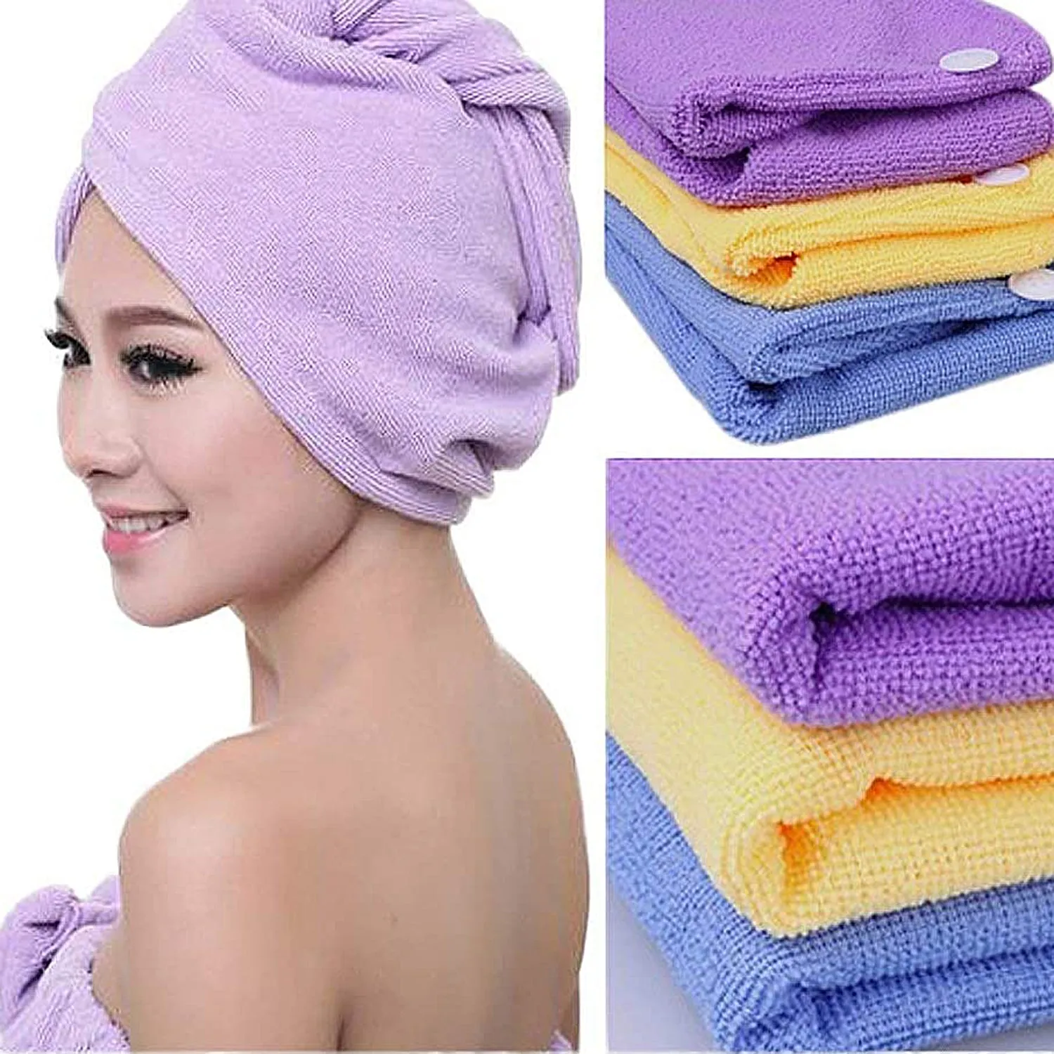 Evertone Microfiber Hair Towels For Quick Dry Hair 4 Pack