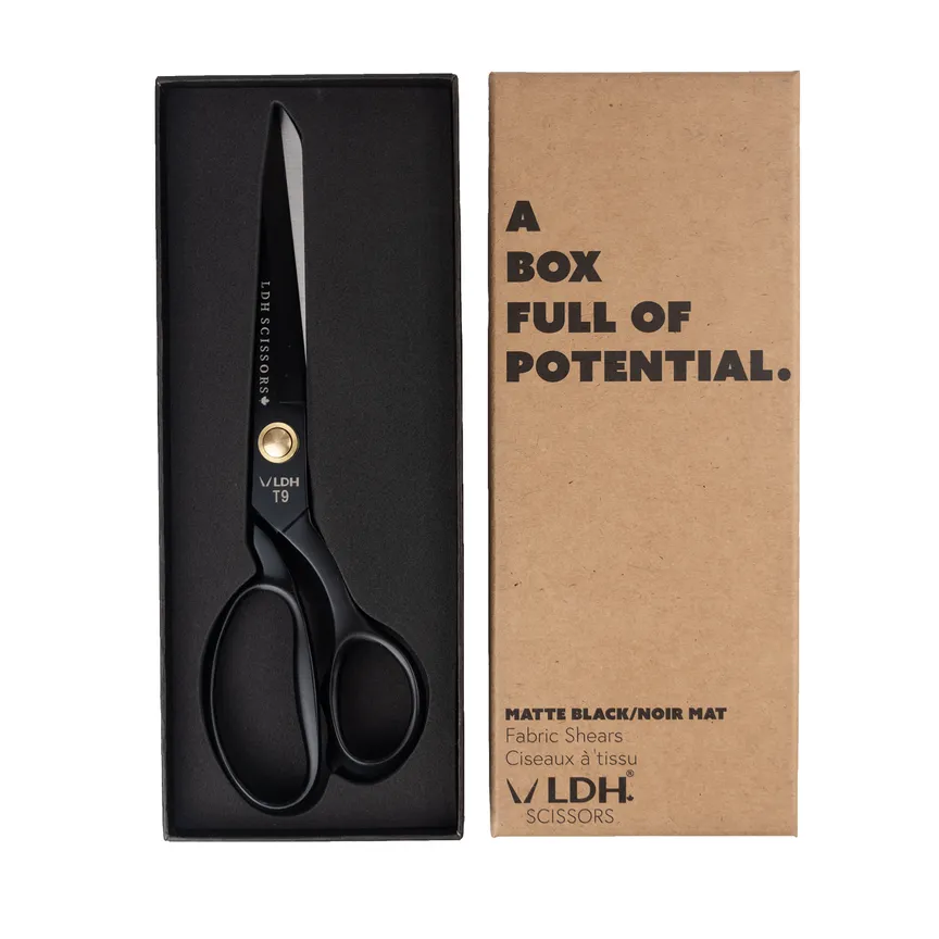 Fabric Shears - 9.5" Matte Black - LDH Scissors