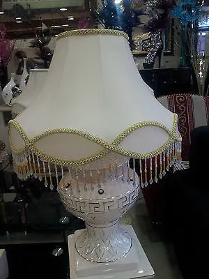 Fancy Beaded Lamp With Lace | Available Sizes: 12", 14", 16" or 18" |