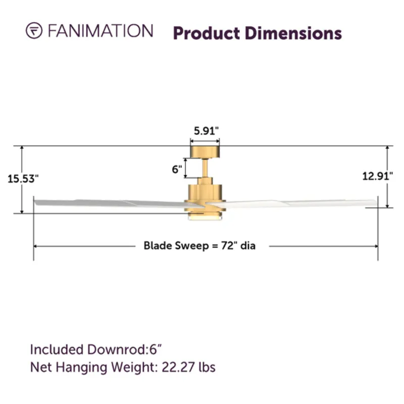 Fanimation FPD6872 Pendry 72" Indoor/Outdoor Ceiling Fan