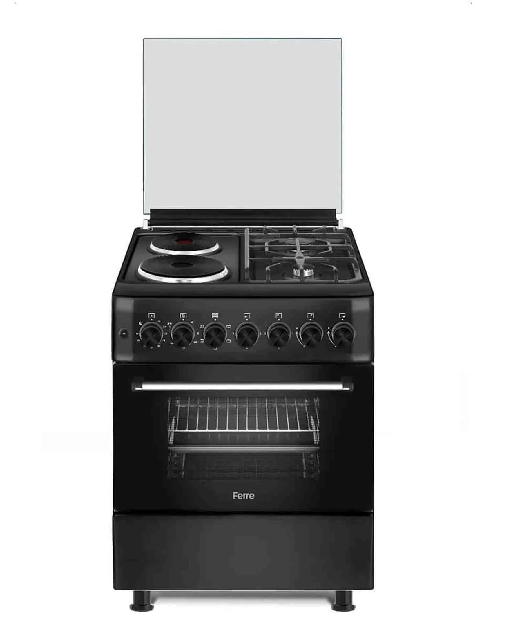 Ferre  60cm X 60cm Free Standing Gas & Electric Cooker – Black