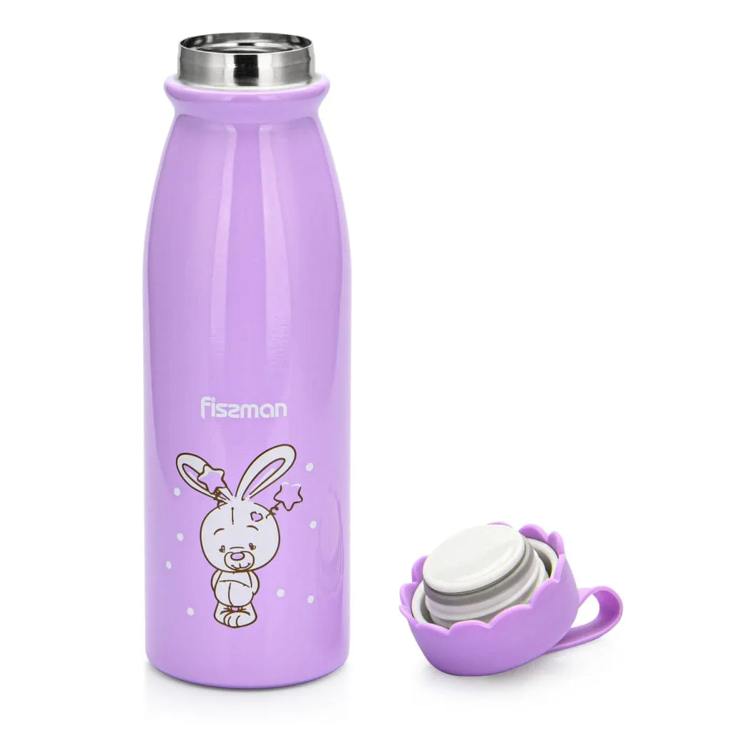 Fissman Double Wall Vacuum Thermos Bottle Purple/White 450ml