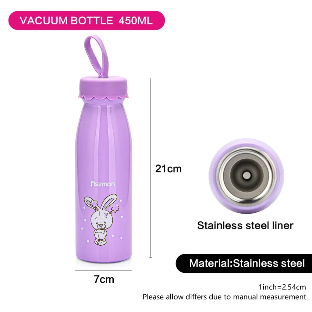 Fissman Double Wall Vacuum Thermos Bottle Purple/White 450ml