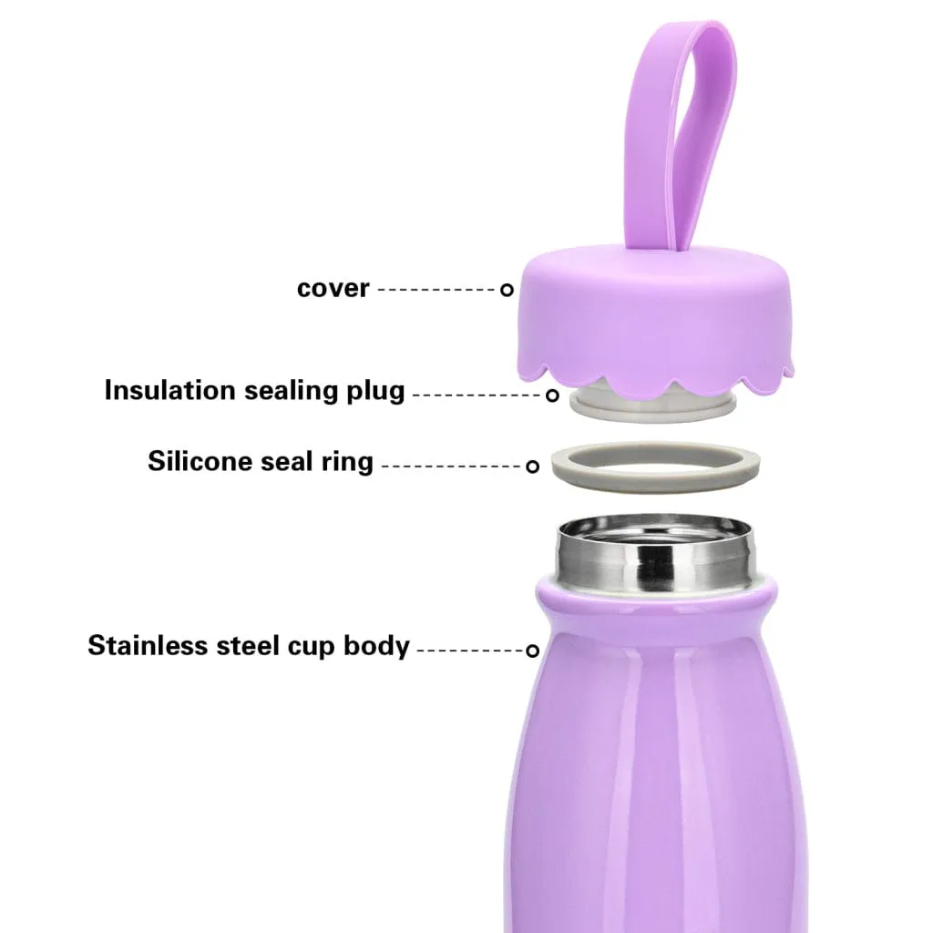 Fissman Double Wall Vacuum Thermos Bottle Purple/White 450ml