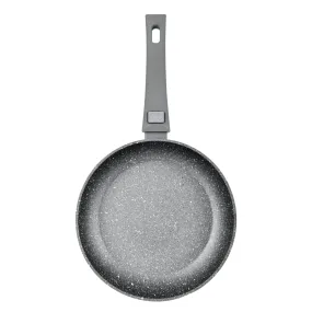 Fissman Frying Pan With Detachable Handle Rock Stone Series Aluminum With 4 Layers Platinum Non Stick Coating Black 24x4.9cm