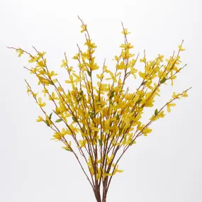 Flowering Yellow Silk Forsythia Branch Bush Spray - 31"