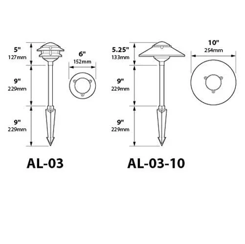 Focus Industries AL-03 4W LED 5200K Aluminum Pagoda Area Light 12V