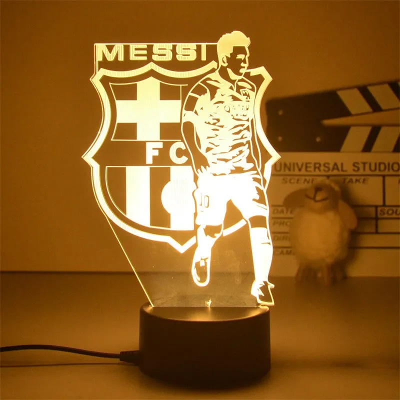 Football FC Barcelona Messi 3D lamp 1/3/7/16 colors available , Soccer fan