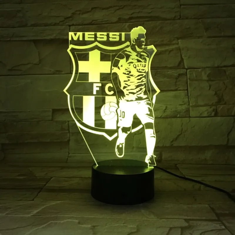 Football FC Barcelona Messi 3D lamp 1/3/7/16 colors available , Soccer fan