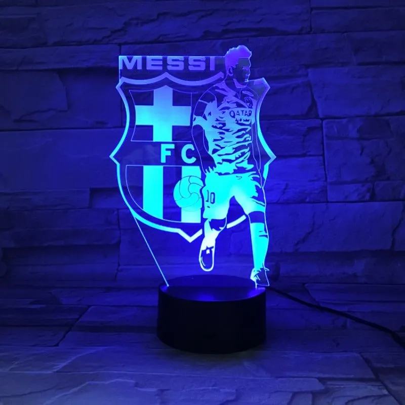 Football FC Barcelona Messi 3D lamp 1/3/7/16 colors available , Soccer fan