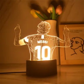 Football NO.10 Lionel Messi 3D lamp 1/3/7/16 colors available for Football Fans