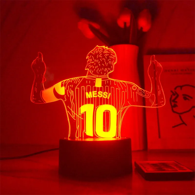 Football NO.10 Lionel Messi 3D lamp 1/3/7/16 colors available for Football Fans