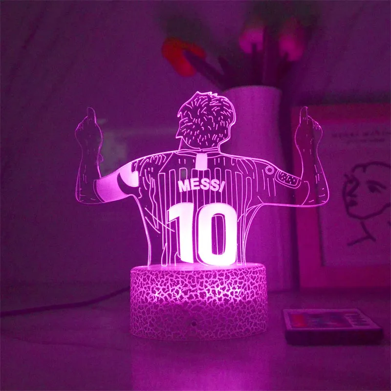 Football NO.10 Lionel Messi 3D lamp 1/3/7/16 colors available for Football Fans