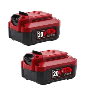 For Craftsman 20V 6.0AH Battery  Replacement |  CMCB204 CMCB202 CMCB206 V20 Li-ion Battery 2 Pack