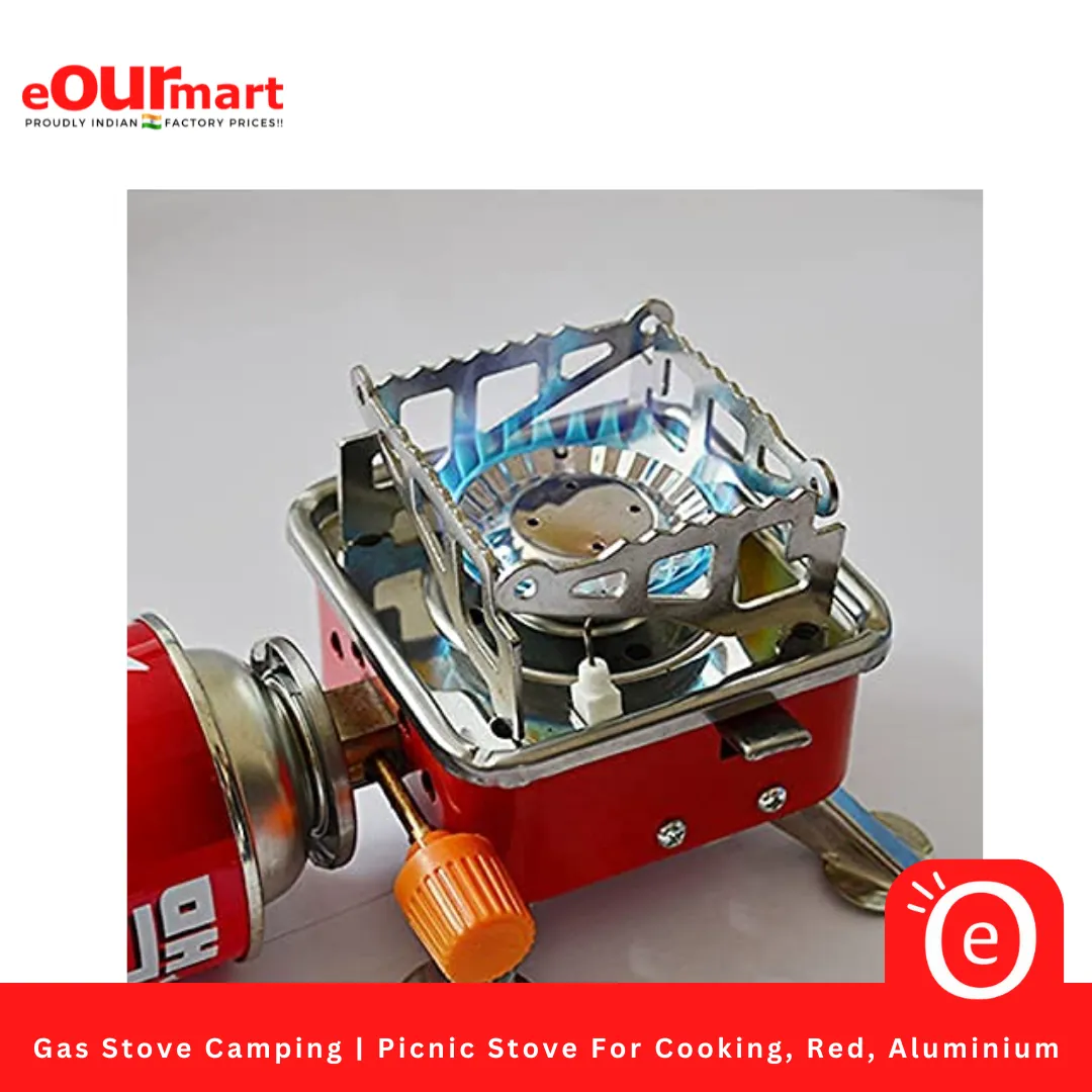 Gas Stove Camping | Picnic Stove For Cooking, Red, Aluminium