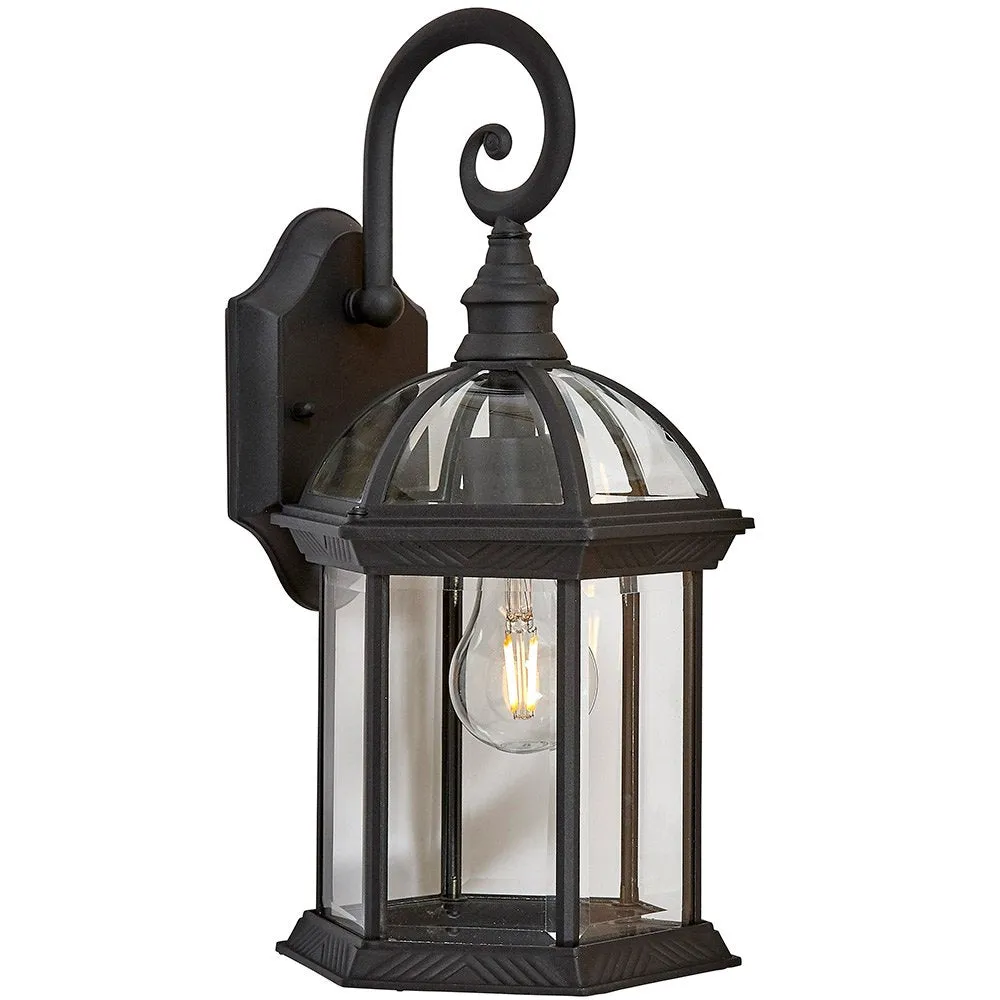 Hamilton Hills Classical Outdoor Wall Mount Sconce | Black Metal with Clear Glass