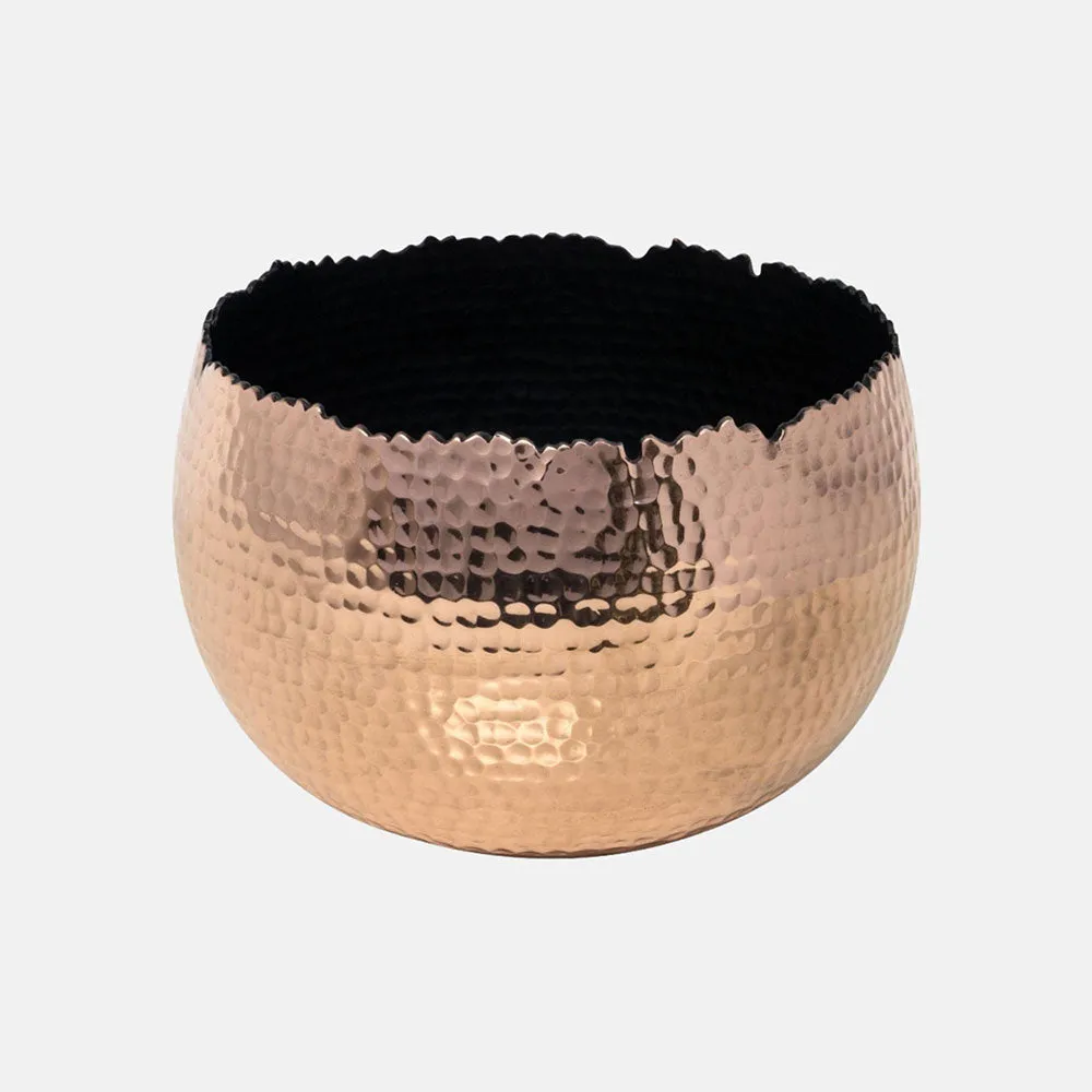 Hammered Bowl Copper & Black 30cm