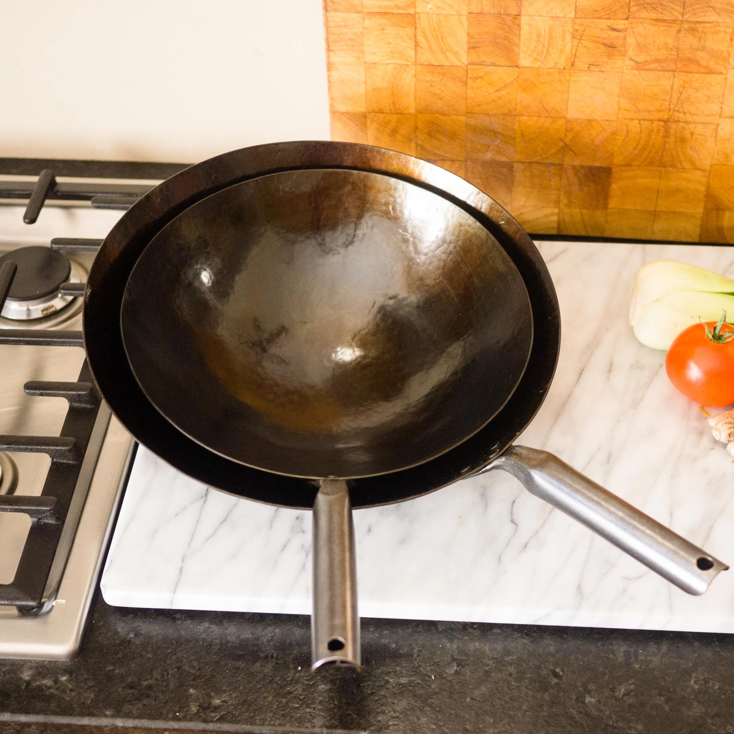 Hand Hammered Carbon Steel Pow Wok