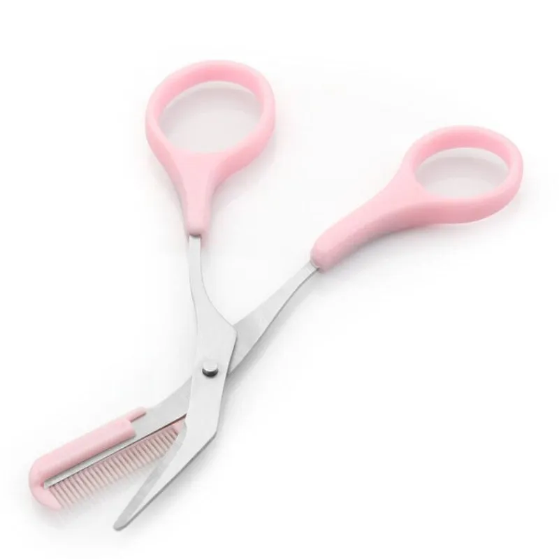 Handy Stainless Steel Eyebrow Comb and Trimmer Scissor