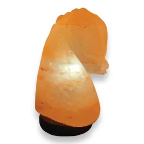 Himalayan Pink Salt Lamp - 12V 12W Knight Horse Shape Carved Crystal Rock