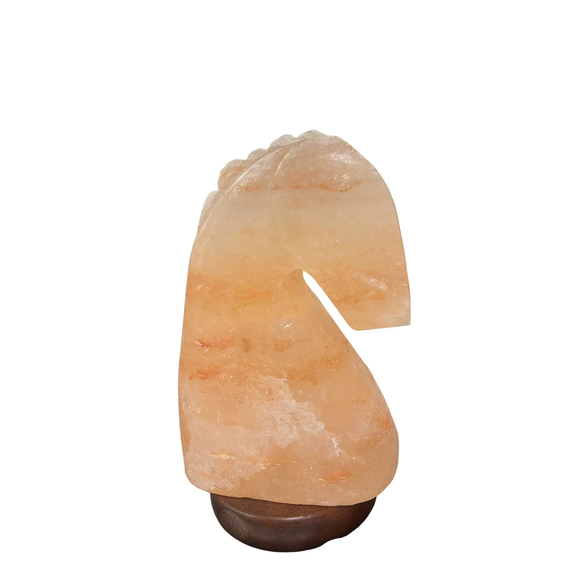 Himalayan Pink Salt Lamp - 12V 12W Knight Horse Shape Carved Crystal Rock