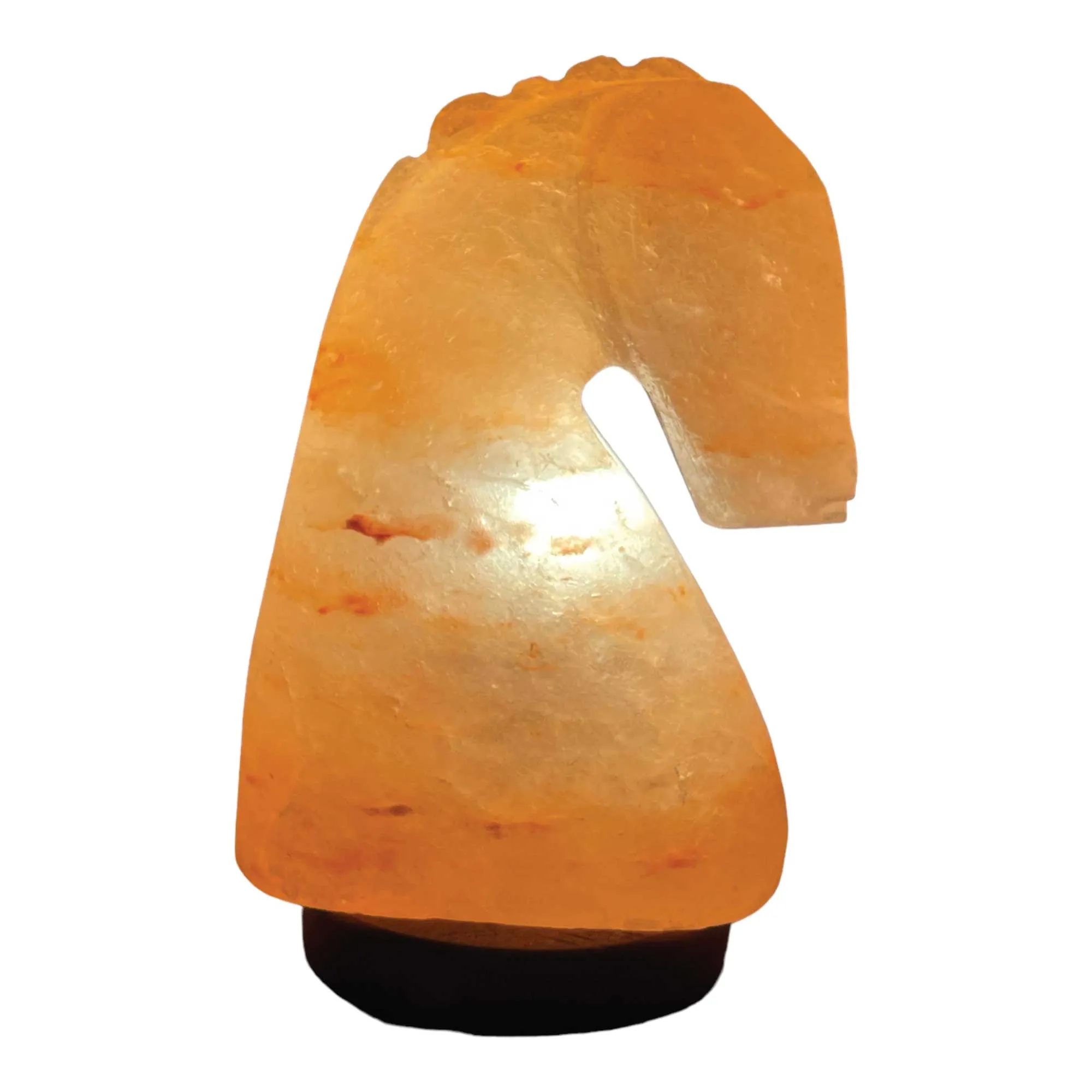 Himalayan Pink Salt Lamp - 12V 12W Knight Horse Shape Carved Crystal Rock