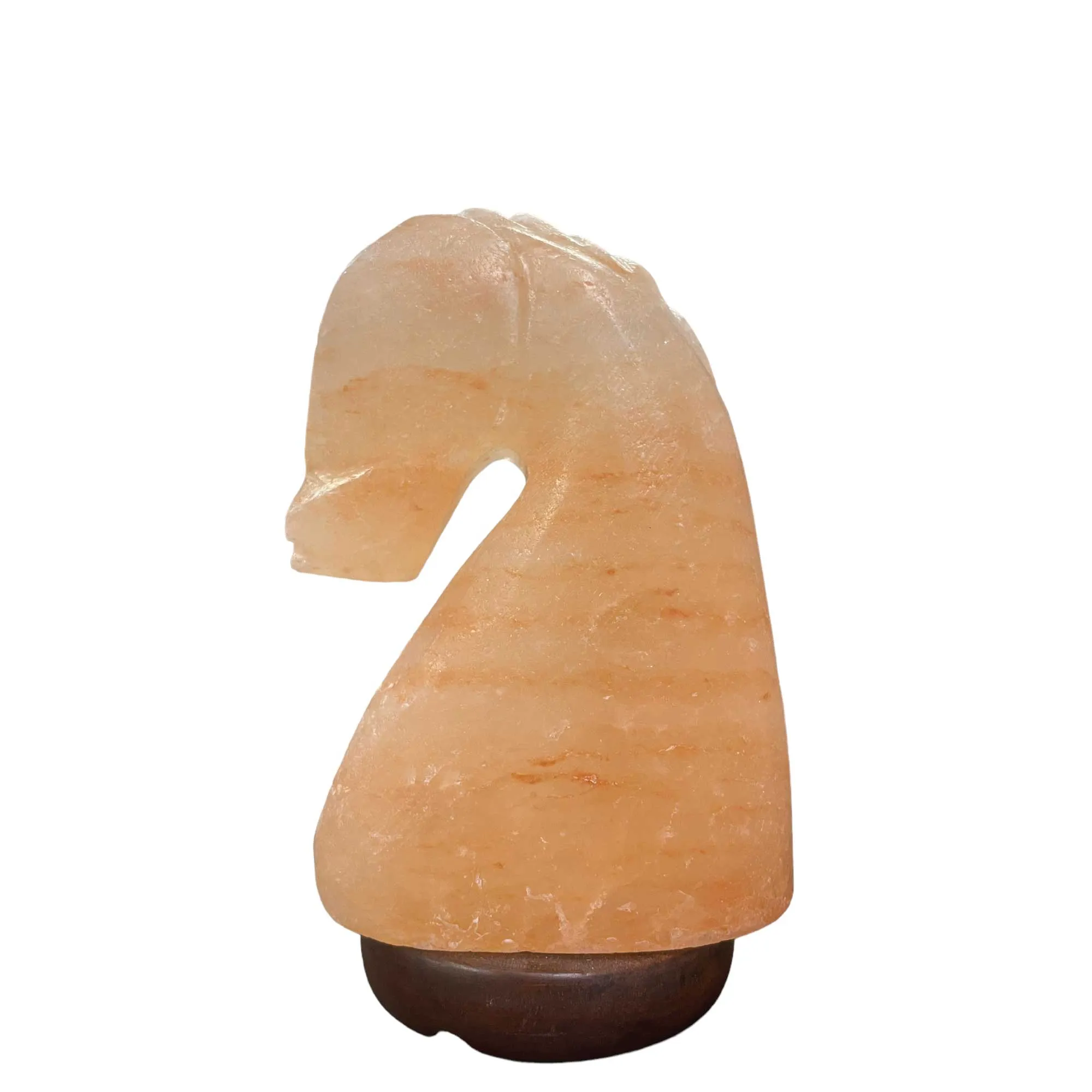 Himalayan Pink Salt Lamp - 12V 12W Knight Horse Shape Carved Crystal Rock