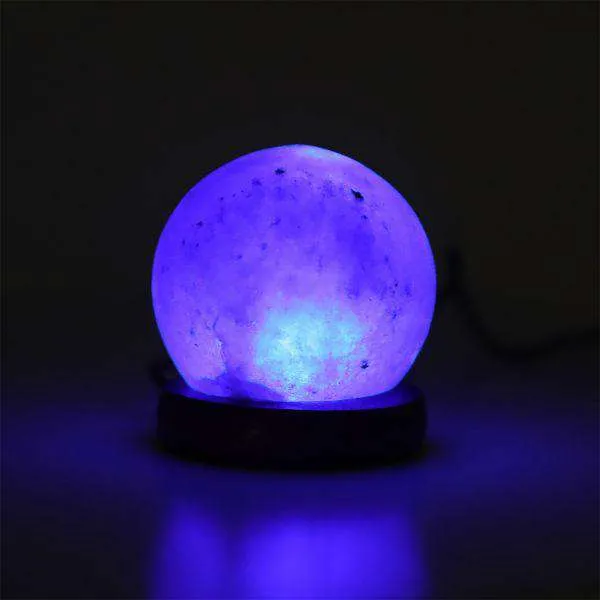 HIMALAYAN SALT LAMP GLOBE USB NATURAL CRYSTAL ROCK CORD NIGHT LIGHT LAMPS GLOBES