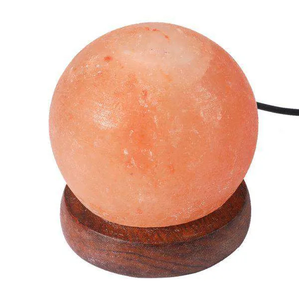 HIMALAYAN SALT LAMP GLOBE USB NATURAL CRYSTAL ROCK CORD NIGHT LIGHT LAMPS GLOBES