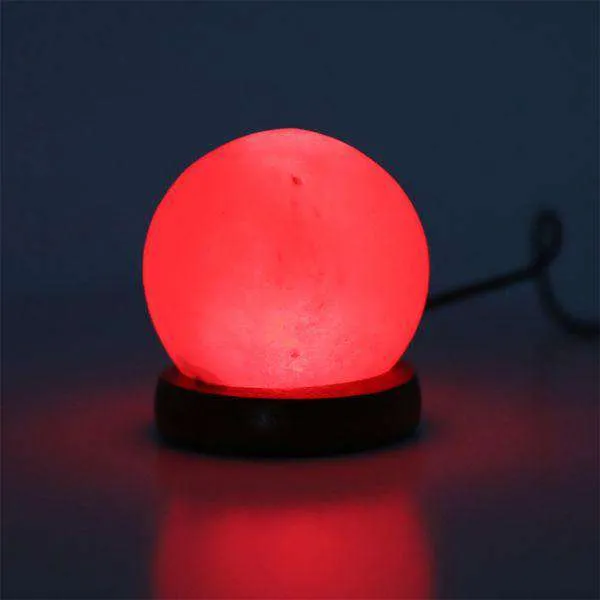 HIMALAYAN SALT LAMP GLOBE USB NATURAL CRYSTAL ROCK CORD NIGHT LIGHT LAMPS GLOBES